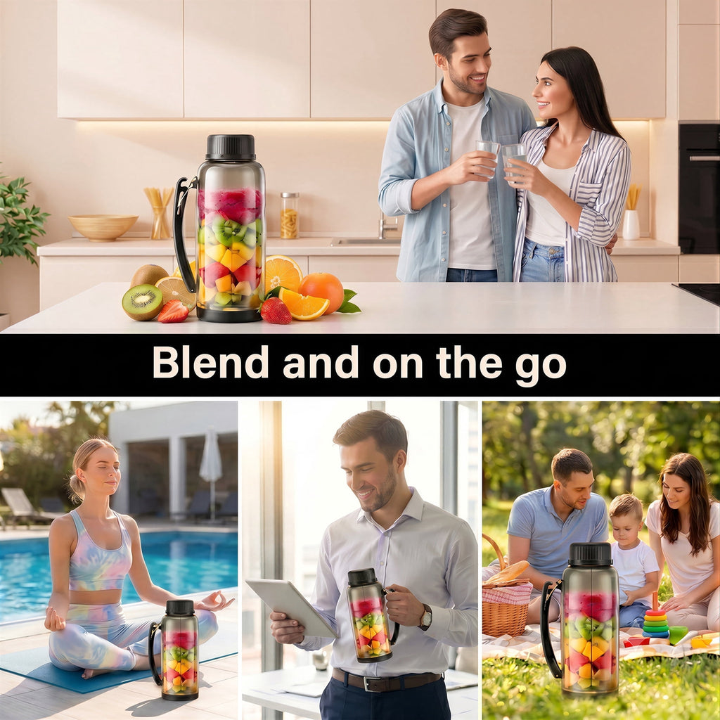 Suodoka 22oz Portable Blender for Shakes and Smoothies, BPA-Free Personal Juicer with Pulse Mode, 6-Leaf Blades & Nut Grinder Cup