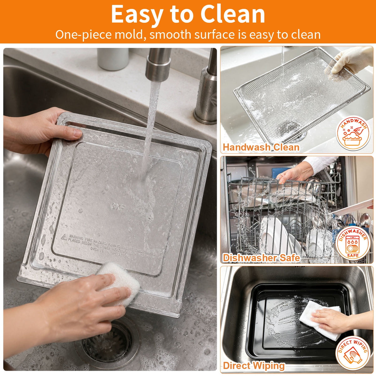 Air Fryer Replacement Parts for Ninja Flip Toaster Oven & Air Fryer SP151, 13.8''× 10.6'' Air Fryer Accessories Basket Grill Rack Crumb Tray Drip Pan