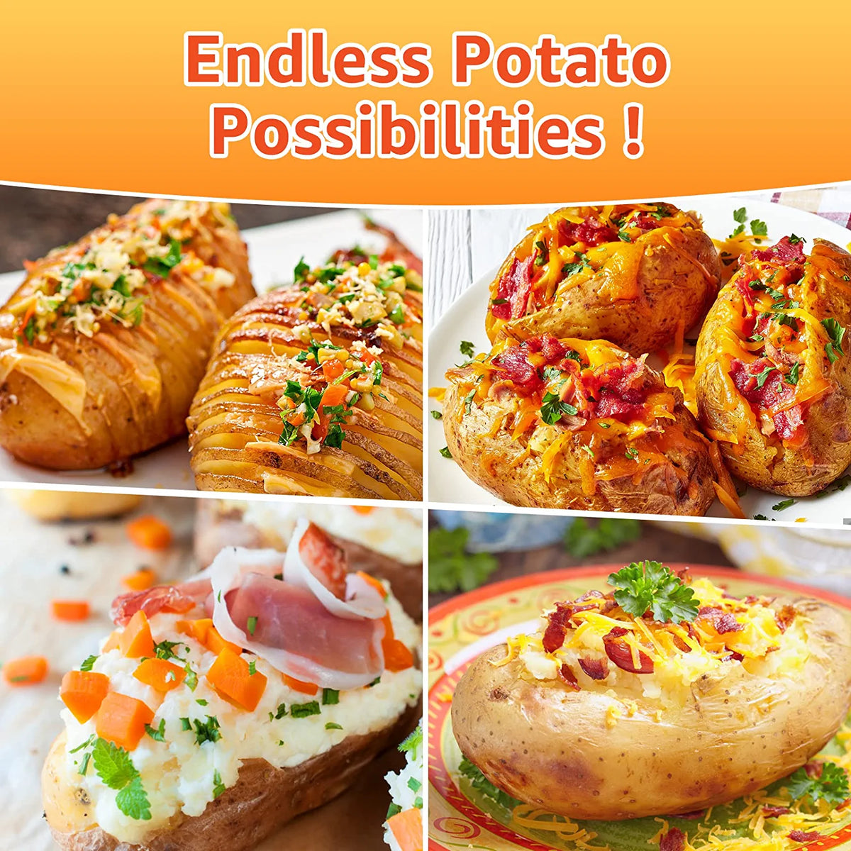 FUCHEGN Microwave Baked Potato Cooker, Cooks In Minutes Tender & Fluffy, Baking Potato Cooker For Microwave Oven, Twice Baked Potatoes Steamer, Microwave Baked Potato Bag