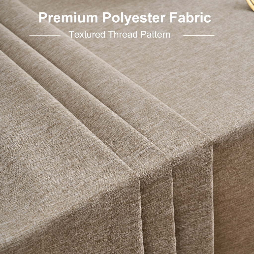 Inosoo Faux Linen Textured Rectangle Tablecloth - 60 x 84 inch Waterproof & Machine Washable Linen-Look Cloth Table Cover, White
