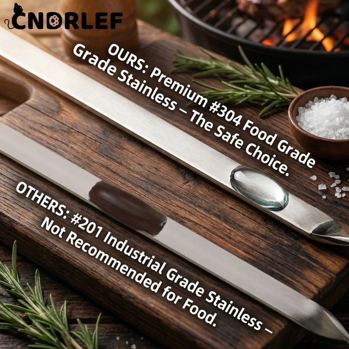 CNDRLEF 20PCS 13inch Stainless Steel BBQ Skewers, Reusable Grilling Skewer Sticks with Portable Tube Case for Outdoor Cooking & Barbecue Party