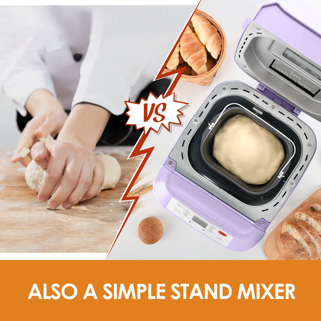 Kitchen in the Box 2lb Bread Maker with Auto Fruit Nut Dispenser, 12-in-1 Gluten-Free Bread Machine, 13H Delay Timer, Nonstick Pan, Keep Warm, White