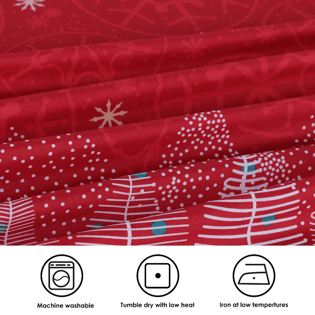 LUSHVIDA Printed Christmas Tablecloths Rectangle Xmas Tree Table Cover Table Cloth Water Resistant Washshable Stain Resistant Decorative Tablecloth for Dining Festival - 60x84 inch 1 Pc