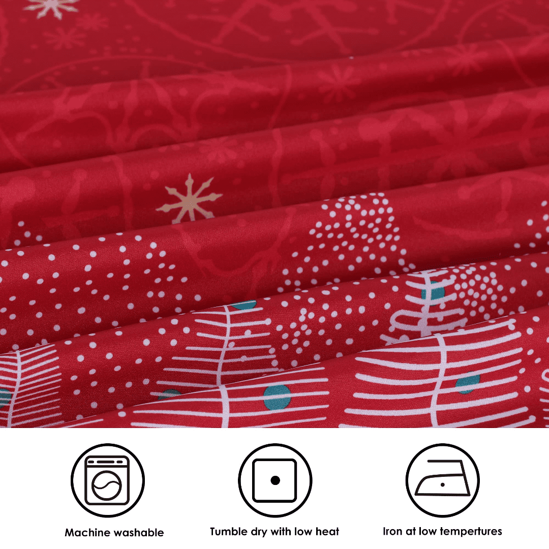 LUSHVIDA Printed Christmas Tablecloths Rectangle Xmas Tree Table Cover Table Cloth Water Resistant Washshable Stain Resistant Decorative Tablecloth for Dining Festival - 60x84 inch 1 Pc