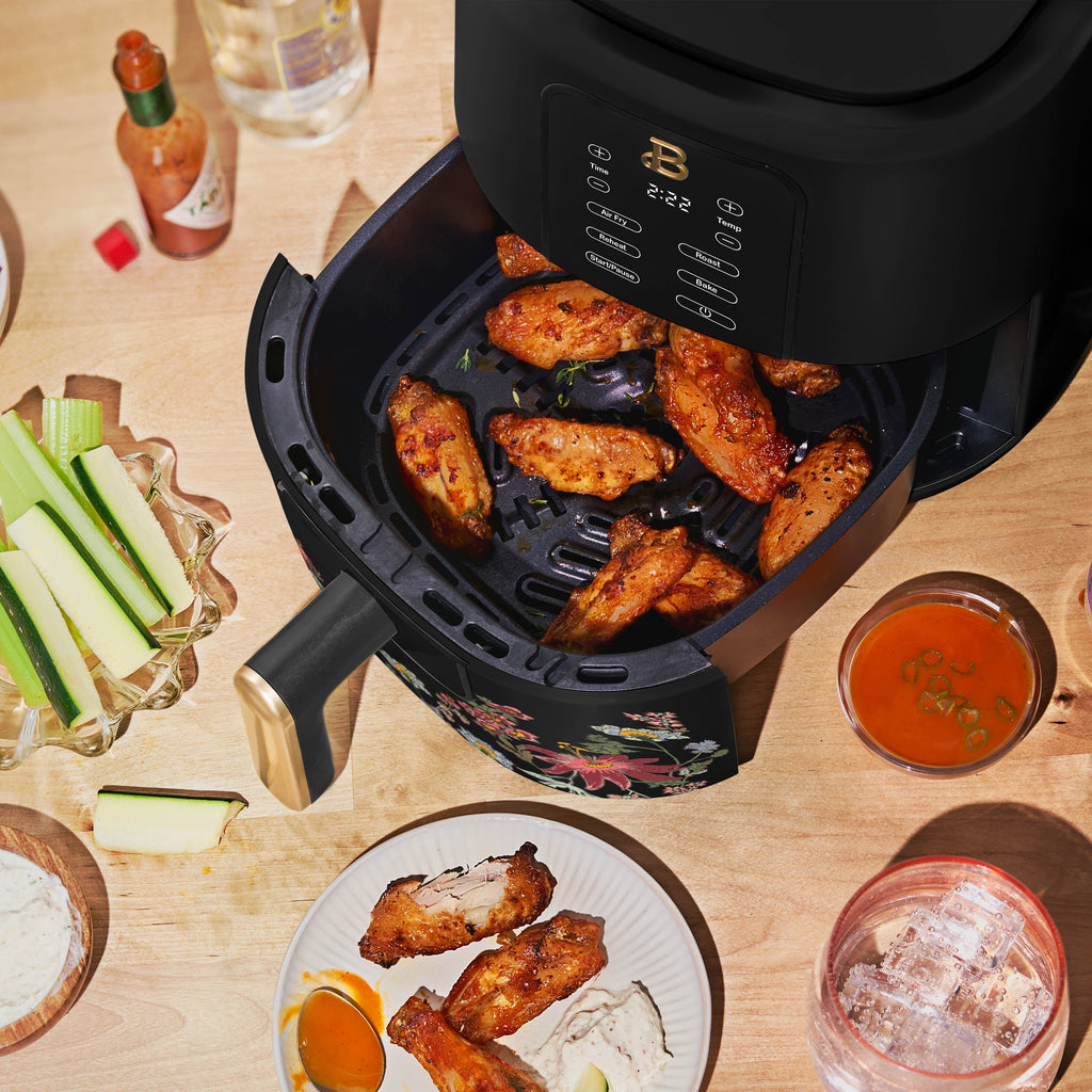 Beautiful 3 Qt Air Fryer with TurboCrisp Technology, EverGood Non-Toxic Ceramic Nonstick Coating, Chocolate by Drew Barrymore