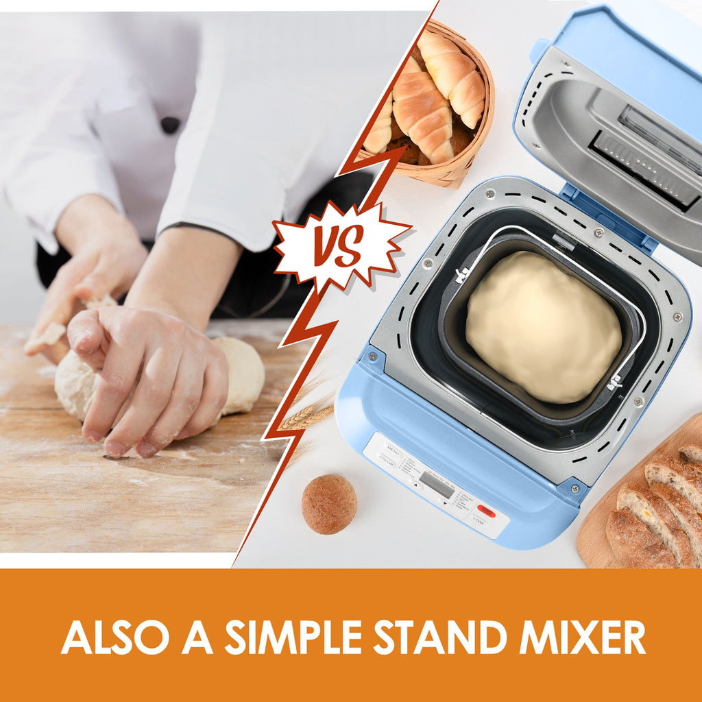 Kitchen in the Box 2lb Bread Maker with Auto Fruit Nut Dispenser, 12-in-1 Gluten-Free Bread Machine, 13H Delay Timer, Nonstick Pan, Keep Warm, White