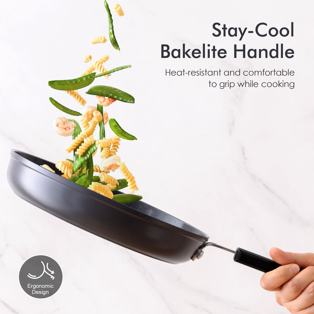 SENSARTE Nonstick Ceramic Frying Pan Skillet, Induction Omelette Pan Egg Pan, Healthy Cookware Chef's Pan with Heat-Resistant Handle, Dishwasher Safe, Gray, 8"
