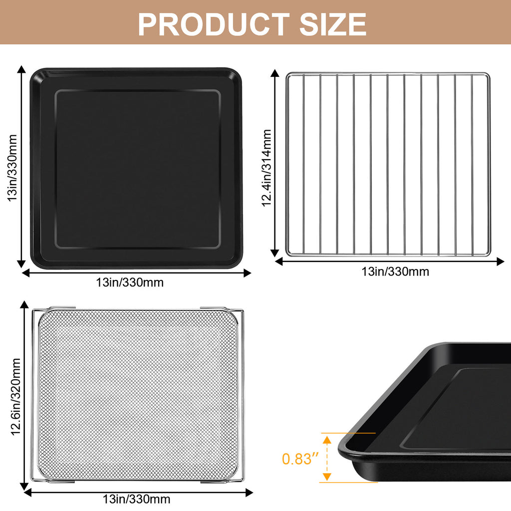 GCQ Air Fryer Replacement Parts for Ninja Foodi SP101 SP100 Digital Countertop Oven, Air Fryer Grill Pan Plate Crisper Plate Accessories Tray Basket