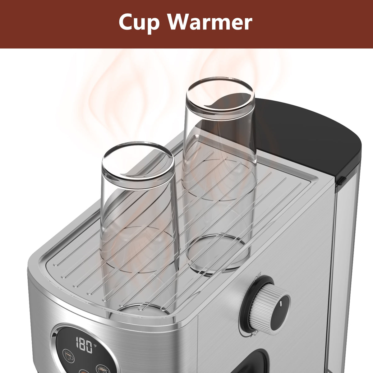 WHALL 20 Bar Touchscreen Espresso Machine & Coffee Maker – With Milk Frother Steam Wand, Stainless Steel Build & Removable Water Tank (New)