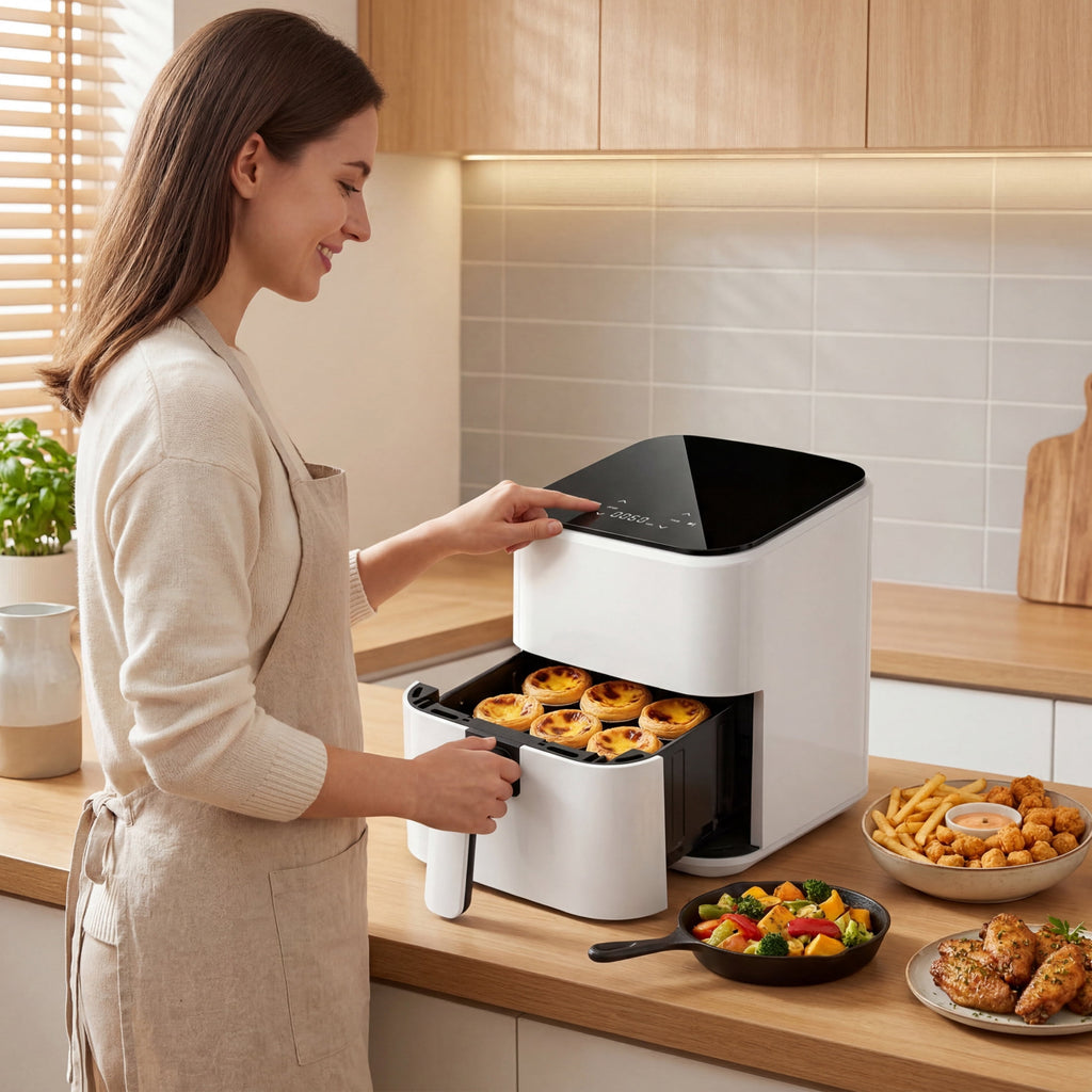 EDX 3 QT Digital Air Fryer, 800W Compact Countertop Air Fryer with Temperature Control, Black