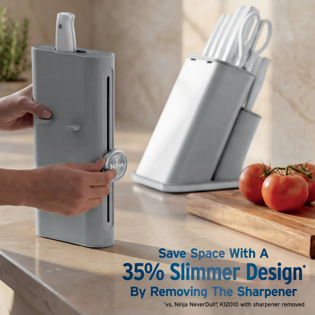 Ninja NeverDull Razor-Sharp 11-Piece Knife System with Removable Sharpener, Laser-Cut Blades, NK12011BL1, Cyberspace