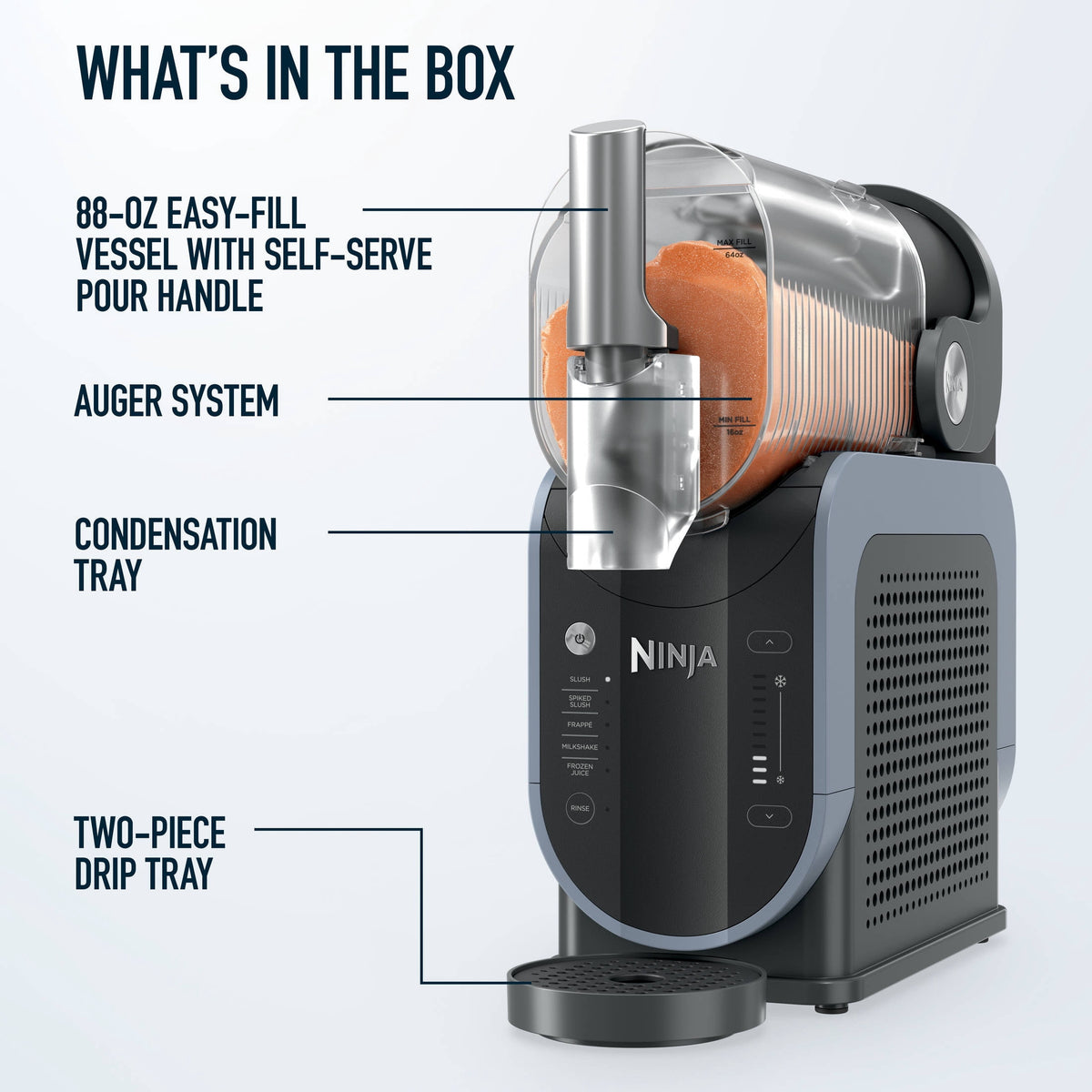 Ninja SLUSHi 88-Oz Frozen Drink Machine with RapidChill Technology, 5 Presets, Dishwasher Safe, Slushy Maker, FS301 Black