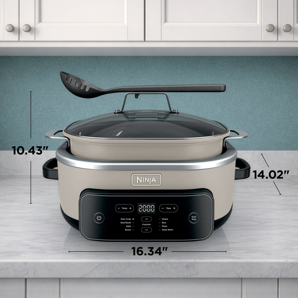 Ninja 8-in-1 PossibleCooker Plus 7.5 Qt Multi-Cooker, Slow Cooker, Steamer, Dutch Oven, MC2000 Sage Green