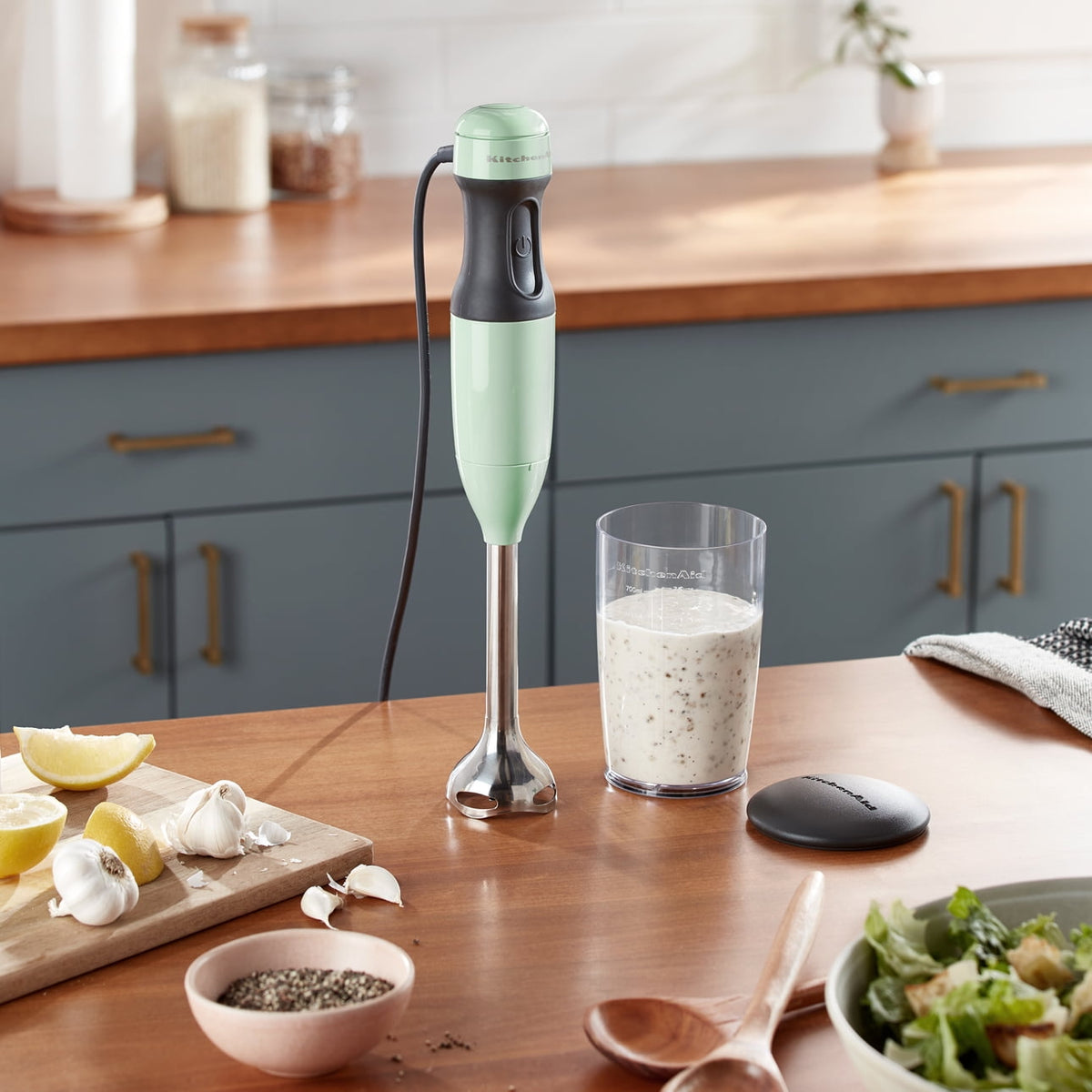 KitchenAid 2-Speed Corded Hand Blender, Onyx Black with Blending Jar and Lid, KHB1231OB