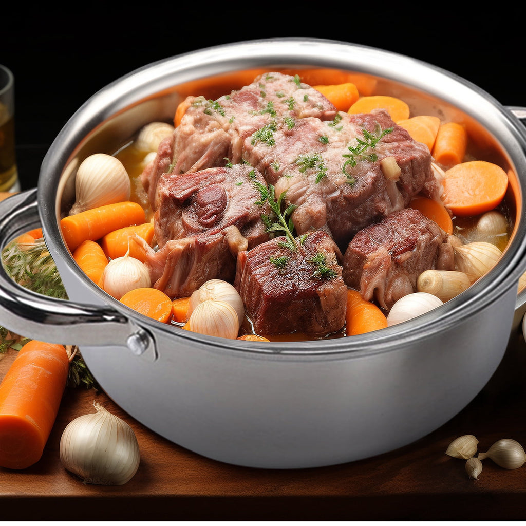 Stainless Steel Pots Sets 10-Piece, Kitchen Cookware Set Saucepan With Glass Lid Stockpot Soup Pot With 2 Ear Handle For Cooking Dishwasher , Silver