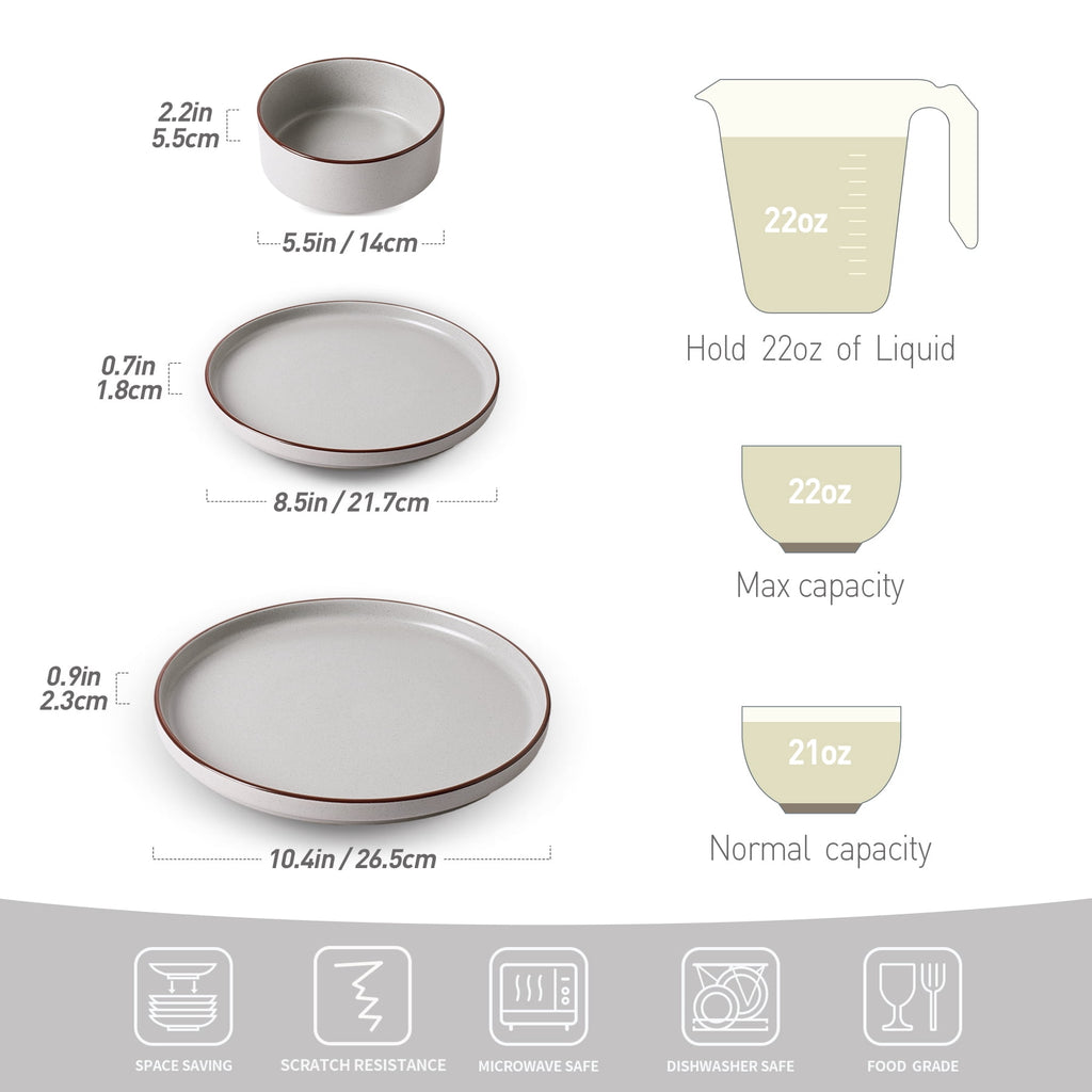 Famiware Nebula Stoneware Dinnerware Sets, 12-Piece Dish Set, Multi-color