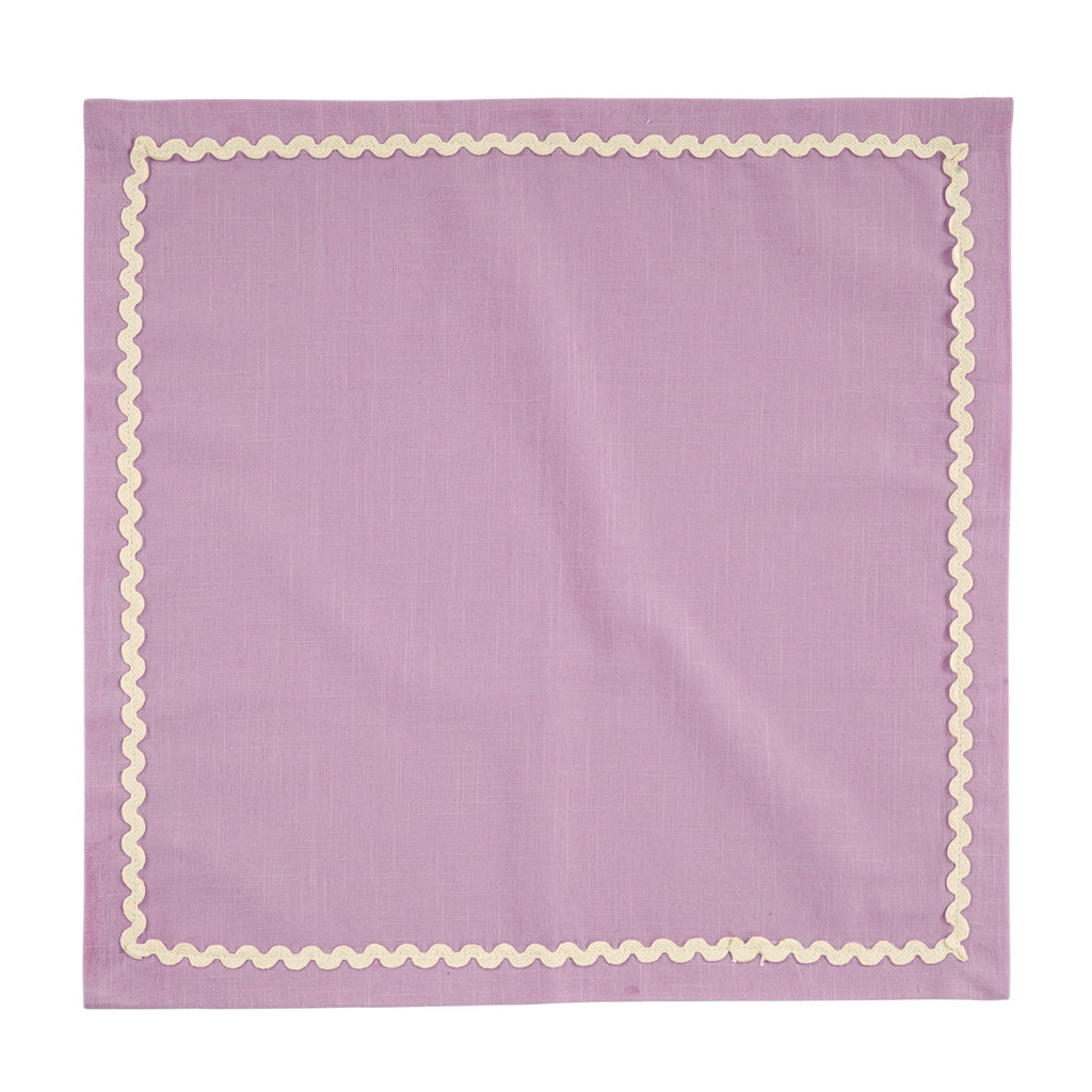Fingercraft Cloth Napkin, Soft Quality Cotton Linen Blend Fabric, Dinner Napkins with Premium White Lace, 6 Pack, 20”x20” Aqua
