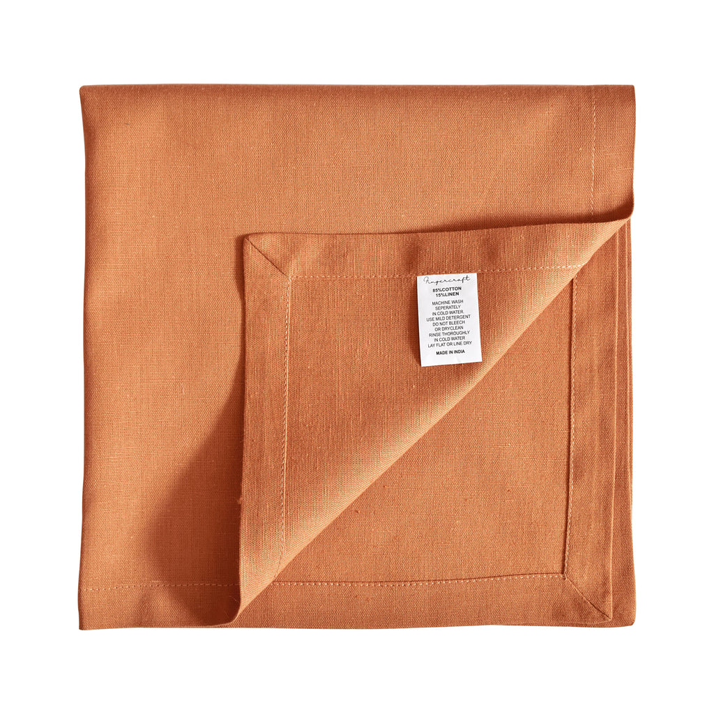 Fingercraft Cloth Napkin, Solid Color Cotton Linen Blend Table Napkins, Soft and Absorbent Fabric, Set of 12, Blush Pink