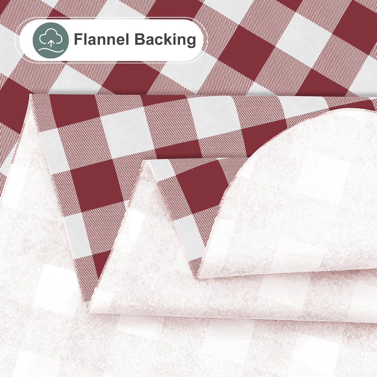 decorUhome Rectangle Tablecloth, Waterproof Vinyl Flannel Backed Table Cloth, Buffalo Wipeable Plastic Table Cover for Kitchen and Outdoor, Black and White, 60" x 84"