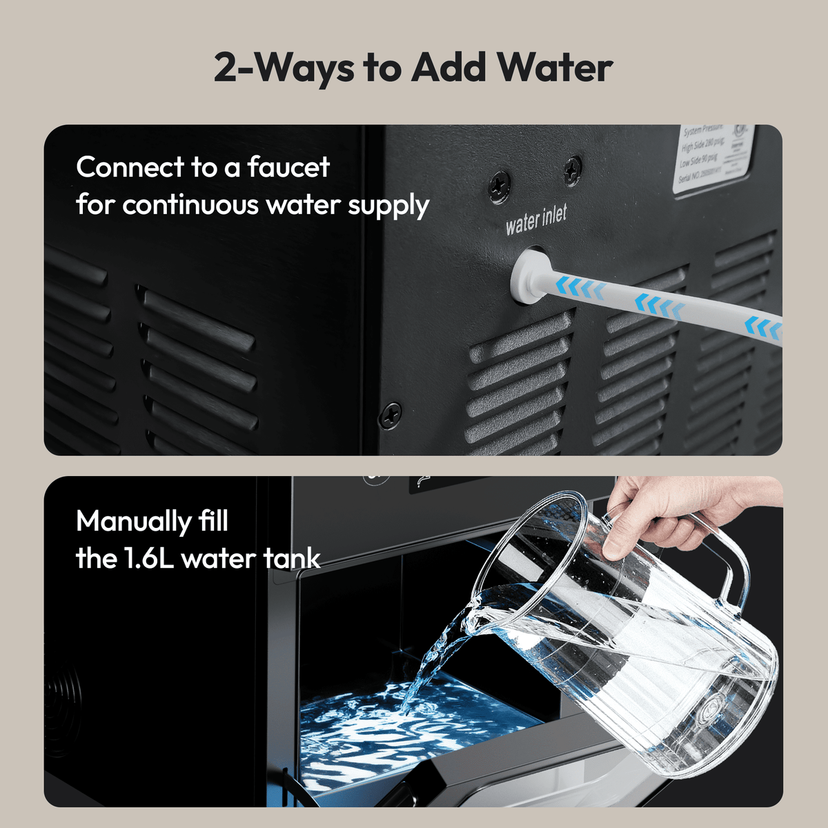 EUHOMY Commercial Sphere Ice Maker, 150 Ice Balls/Day, Self-Cleaning for Whiskey, Black