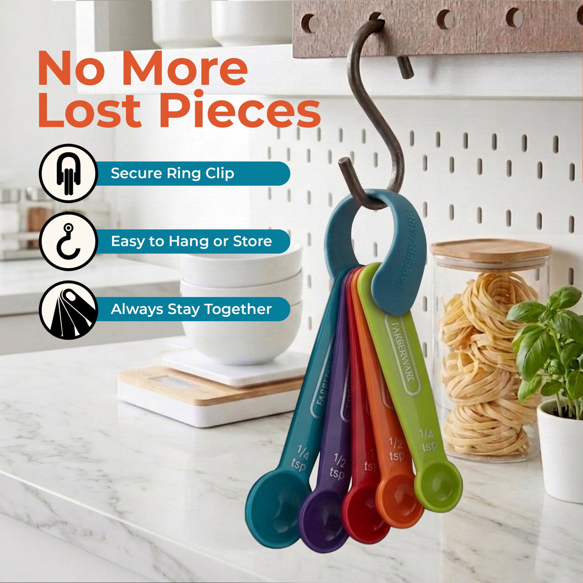 Farberware Kitchen Basics 9-Piece Colorful Measuring Cup & Spoon Set