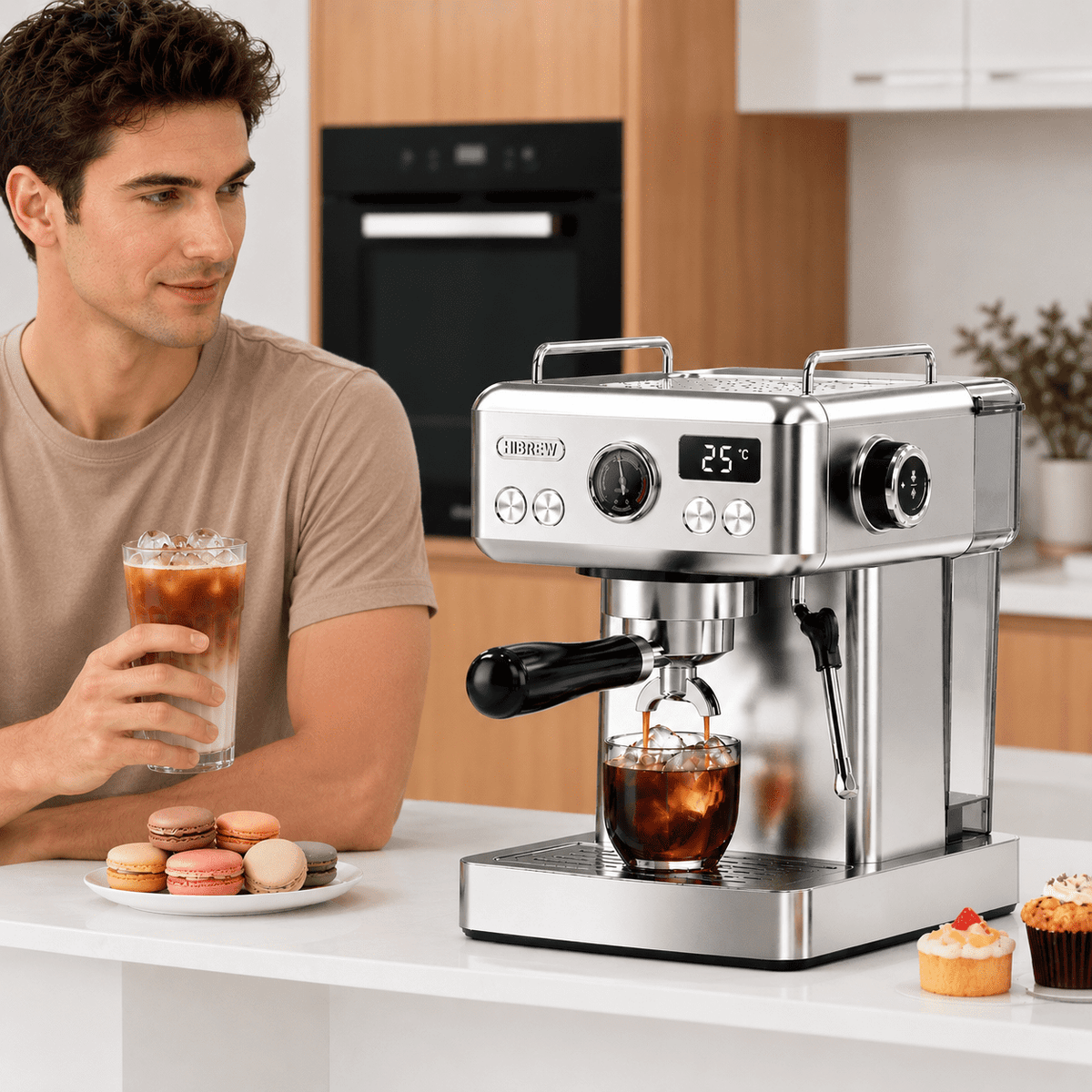 HiBREW 58mm Espresso Machine H10A, 20 Bar Coffee Maker with PID Temperature Control &Steam Wand, Stainless Steel Coffee Machine for Home Use
