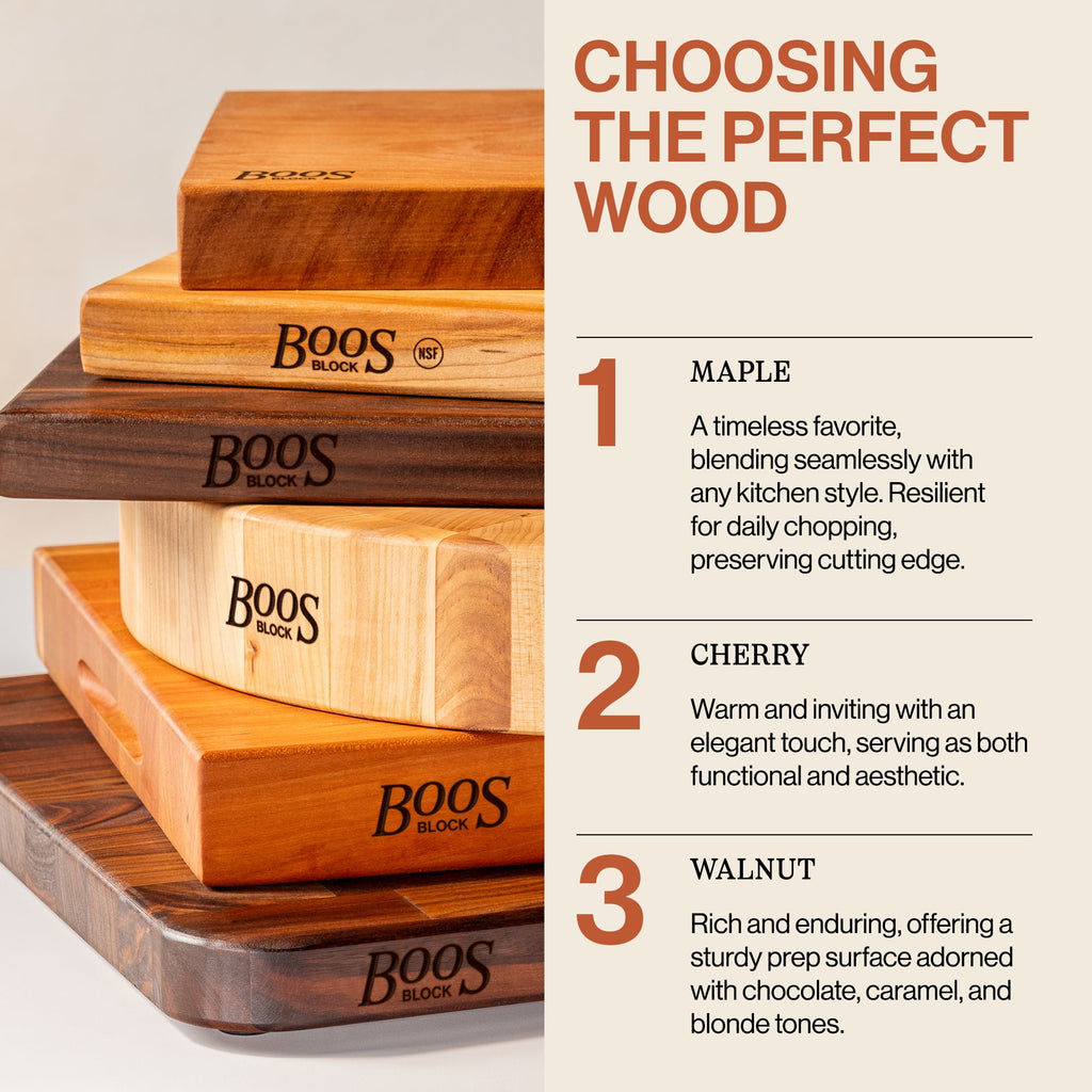 John Boos R-Board Reversible Wood Cutting Board, Cherry, 18 in x 18 in x 1 1/2 in