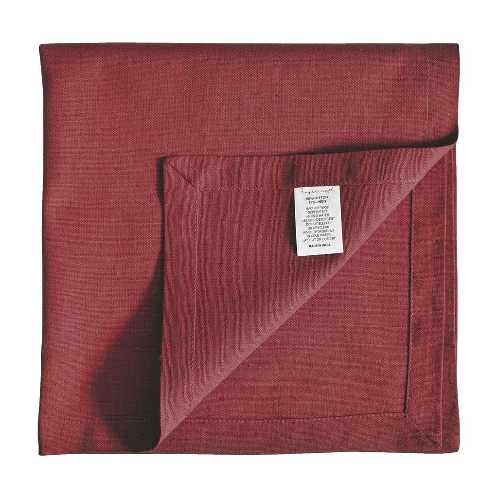 Fingercraft Cloth Napkin, Solid Color Cotton Linen Blend Table Napkins, Soft and Absorbent Fabric, Set of 12, Blush Pink