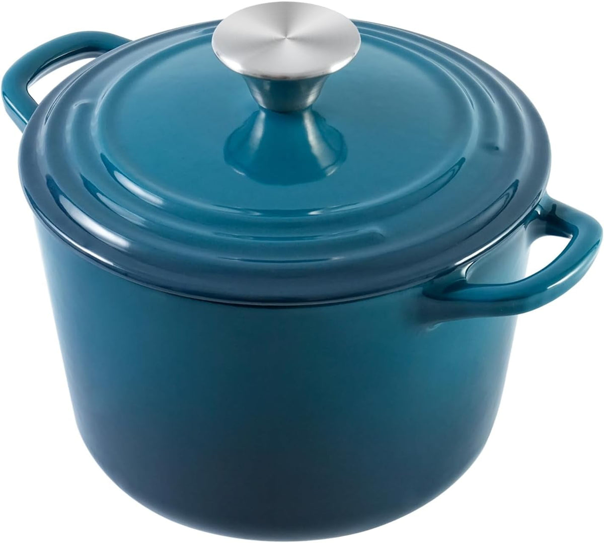 Flavehc Dutch Oven Pot with Lid 2.8 qt Cast Iron Dutch Oven for Bread Baking Slateblue Enameled Cast Iron Rice Pot with Handels
