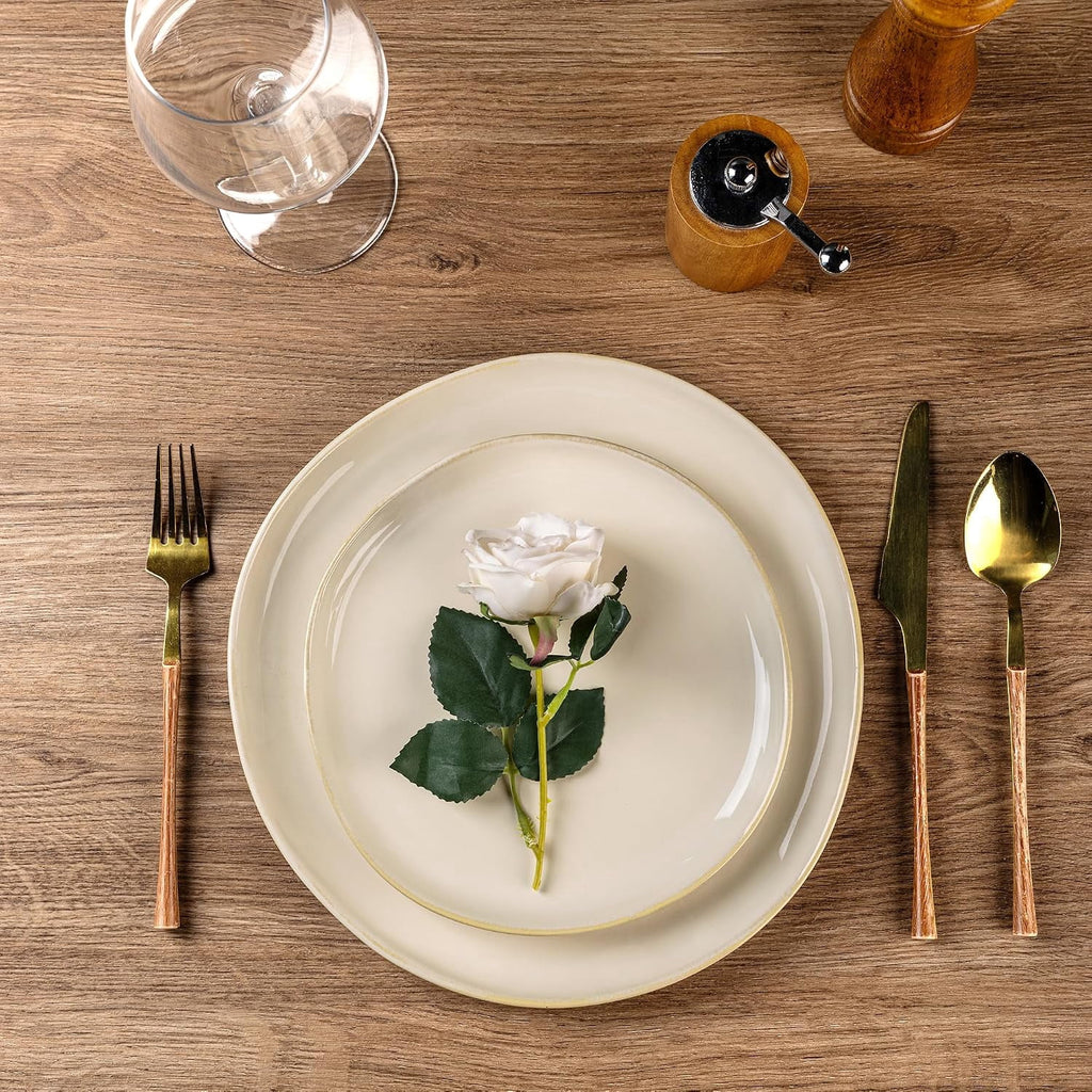 AmorArc Ceramic Dinnerware Sets,Handmade Reactive Glaze Stoneware Plates and Bowls Sets,Highly Chip and Crack Resistant | Dishwasher & Microwave Safe Dishes Set,Service for 4 Set(12pc),Reactive Glaze