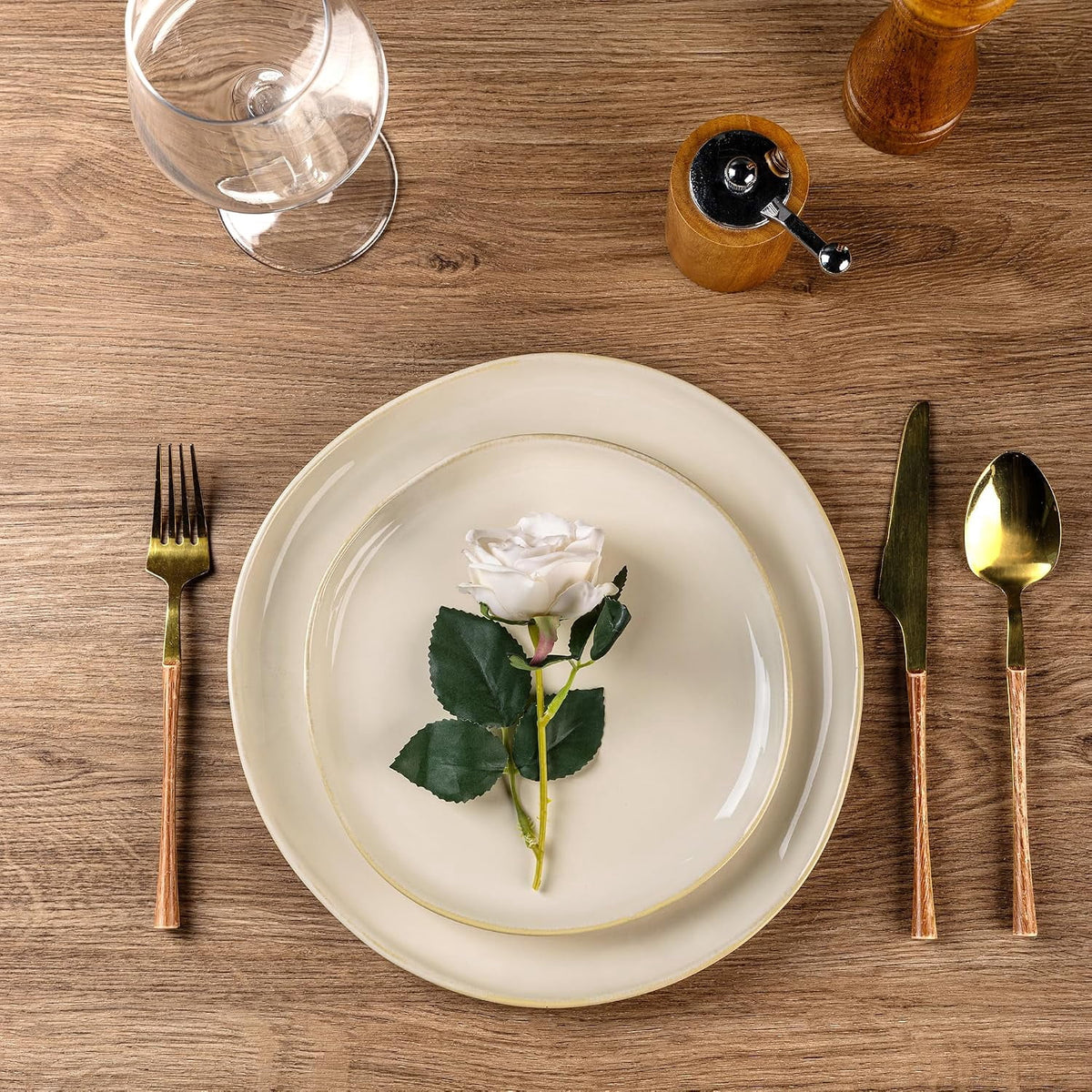 AmorArc Ceramic Dinnerware Sets,Handmade Reactive Glaze Stoneware Plates and Bowls Sets,Highly Chip and Crack Resistant | Dishwasher & Microwave Safe Dishes Set,Service for 4 Set(12pc),Reactive Glaze