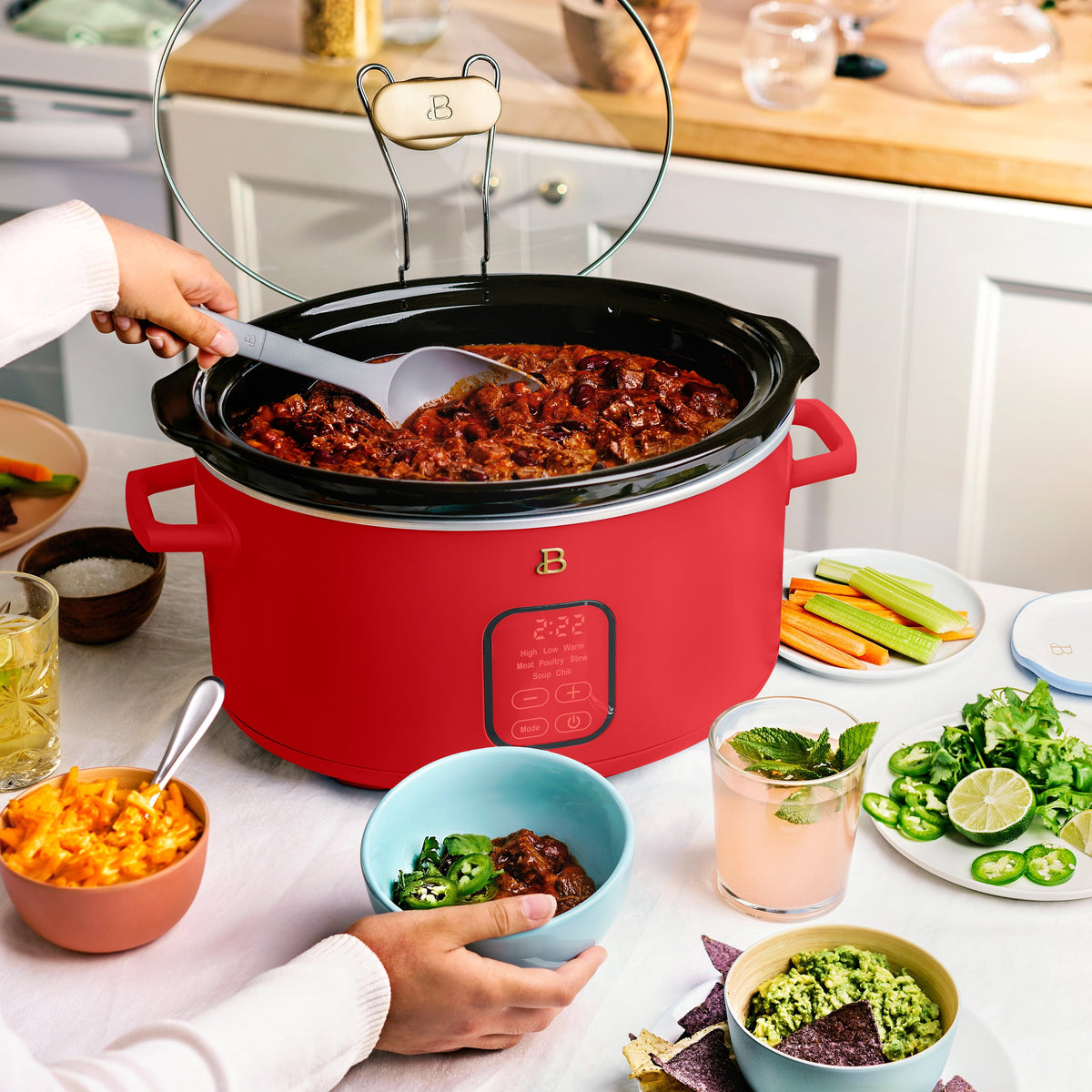 Beautiful 6 Qt Programmable Slow Cooker, Thyme Green by Drew Barrymore