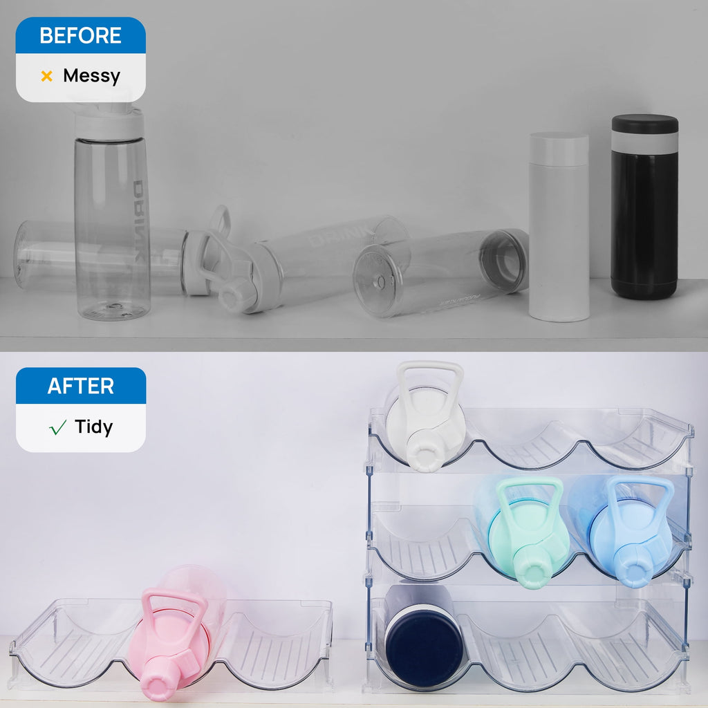 Sindcom Set of 10 Fridge Organizer, Refrigerator Organizing Bins with Handles, BPA-Free Clear Plastic Fridge Storage Containers