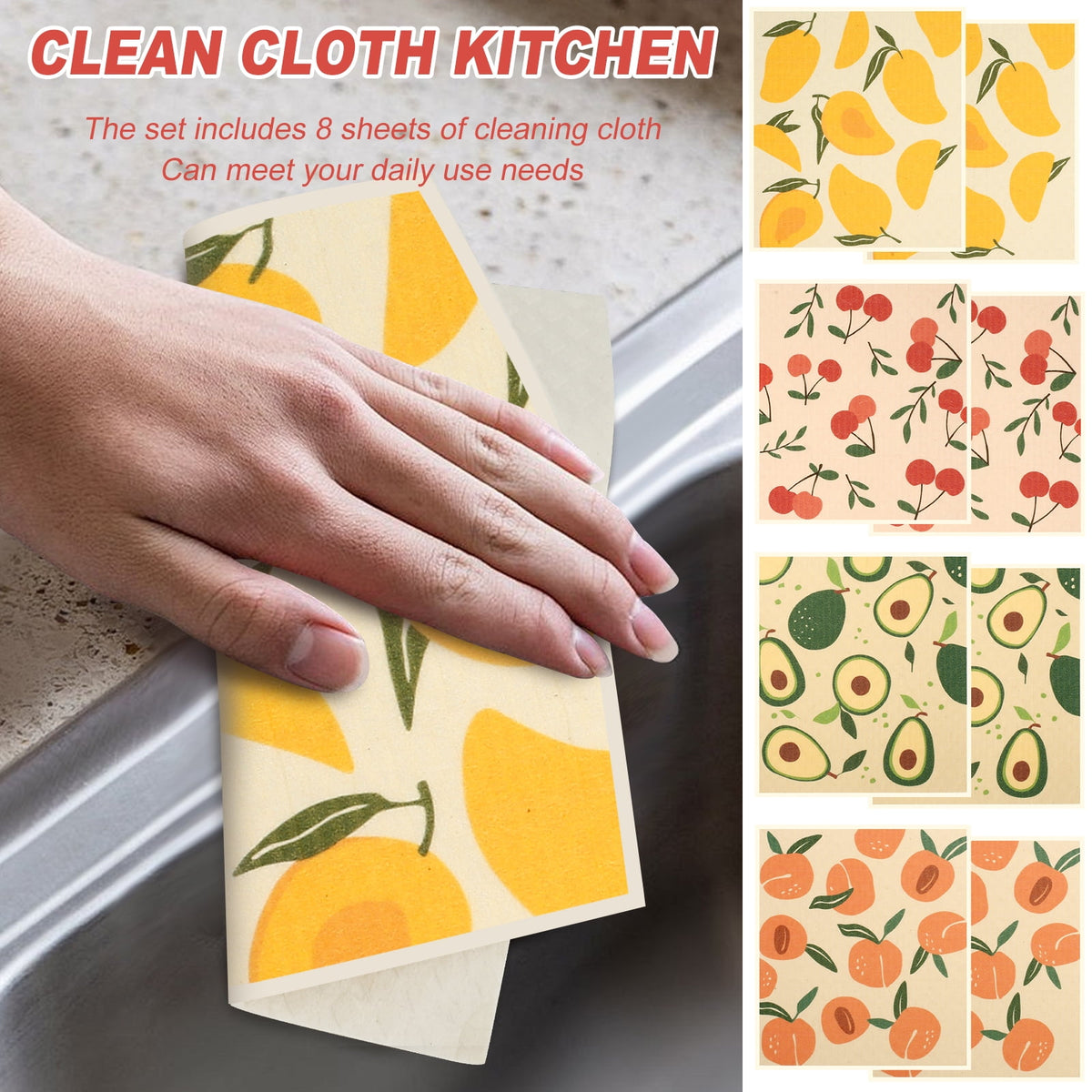 Xiyztok Kitchen Swedish Dishcloth 10 Pack Reusable Paper Towel Non Scratch Swedish Kitchen Towel Absorbent for Wiping Countertop Glass Ceramic