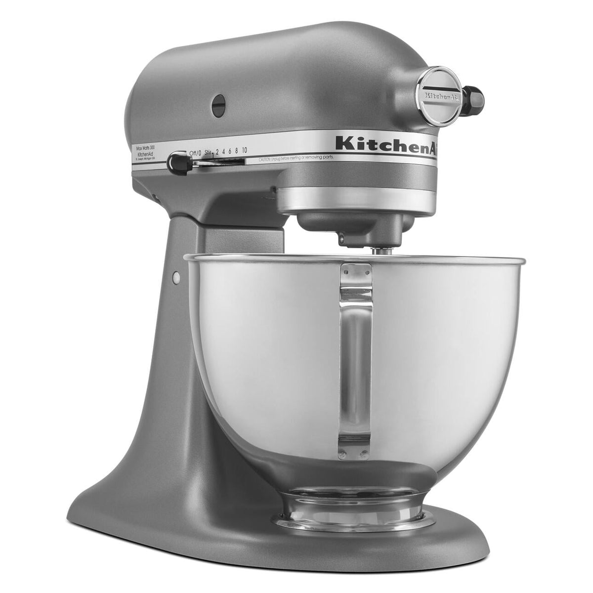 KitchenAid Deluxe Series 4.5 Quart Tilt-Head Stand Mixer with Stainless Bowl, Silver, KSM97SL