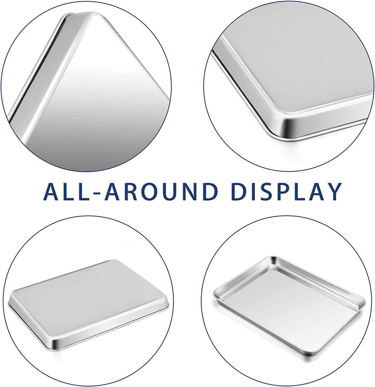 Vesteel 20" x 14" x 1" Extra Large Baking Sheet Set of 2, Heavy Duty Stainless Steel Cookie Sheet Baking Pan for Oven, Non-Stick & Dishwasher Safe