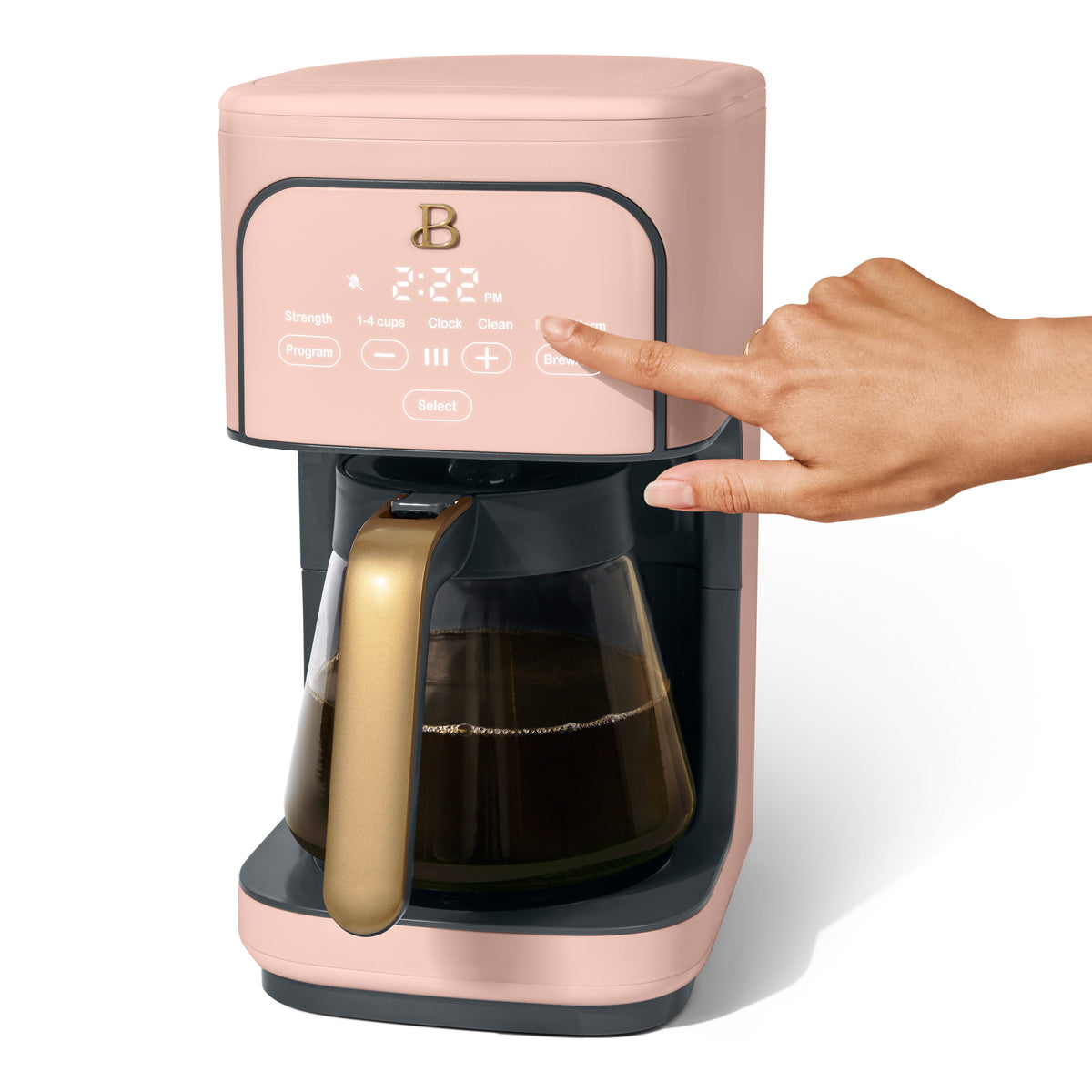 Beautiful by Drew Barrymore 12-Cup Programmable Coffee Maker, White Icing