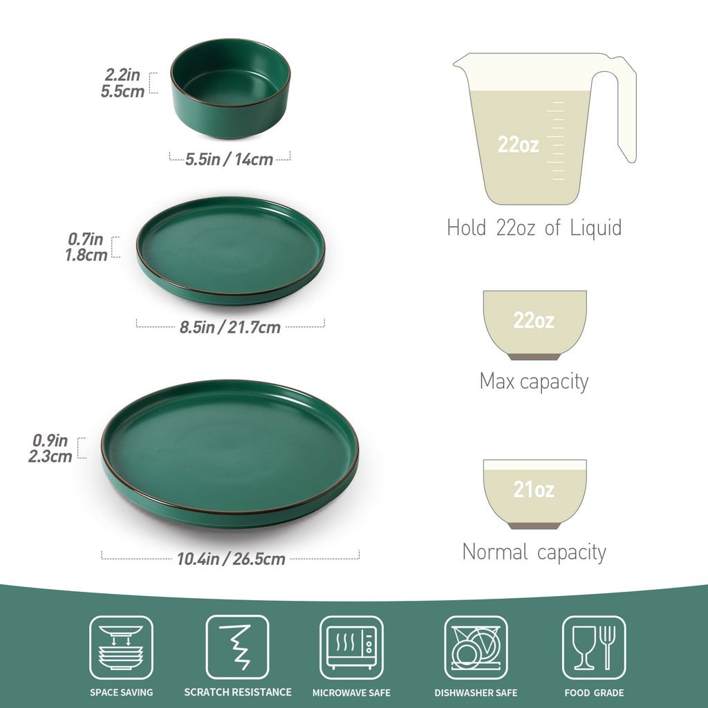 Famiware Nebula Stoneware Dinnerware Sets, 12-Piece Dish Set, Multi-color
