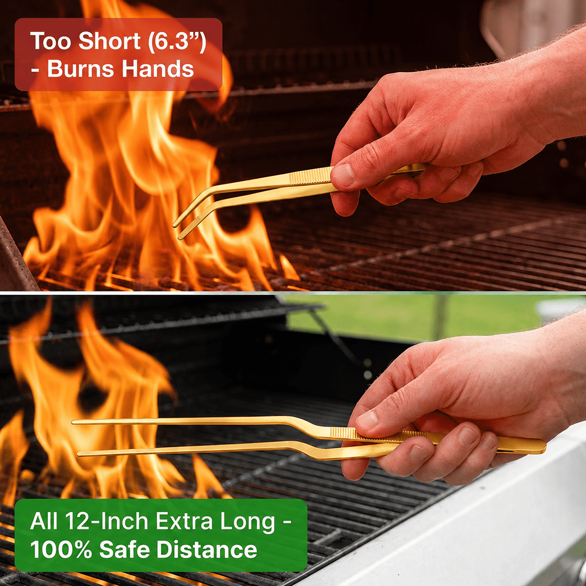 3 Pcs 12-inch Kitchen Tweezers Precision Serrated Tips Cooking Tweezers Stainless Steel Nonslip Professional Chef Tools Kitchen Tools for BBQ Plating and Serving (Silver)