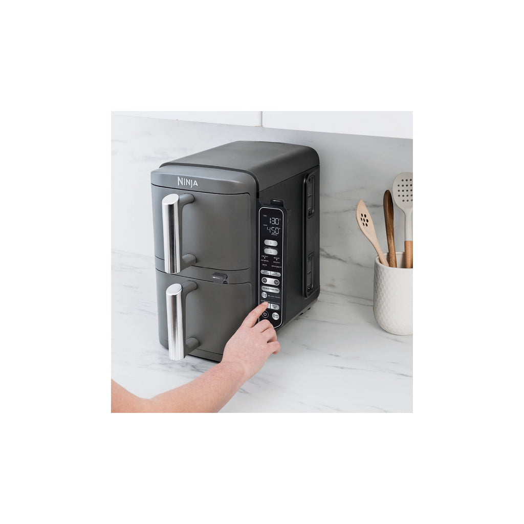 Ninja DoubleStack Smart XL Air Fryer 10-Qt, Smart Cook & Thermometer, 2 Baskets, Space Saving, SL451 Deep Gray