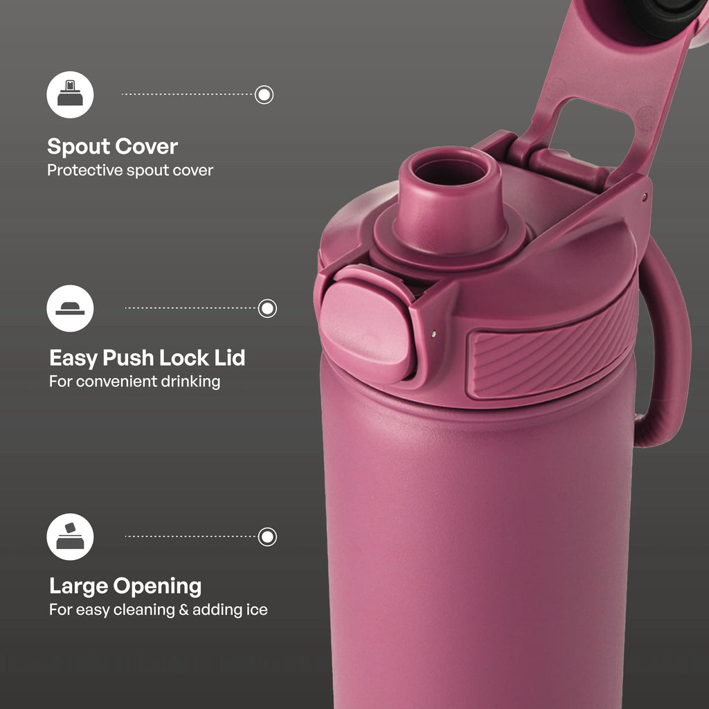 TAL 28oz Stainless Steel Ranger Push Lock Lid Water Bottle, Black