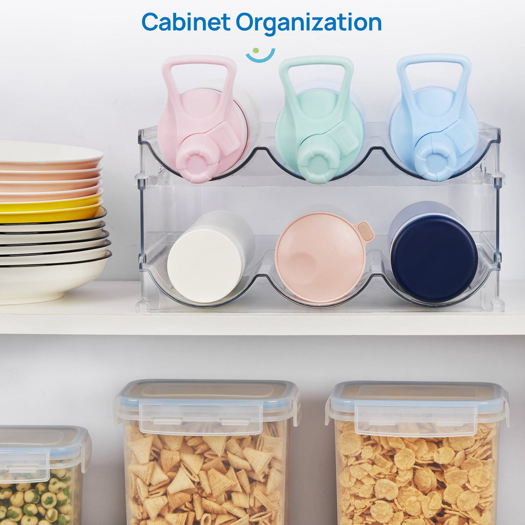 Sindcom Set of 10 Fridge Organizer, Refrigerator Organizing Bins with Handles, BPA-Free Clear Plastic Fridge Storage Containers