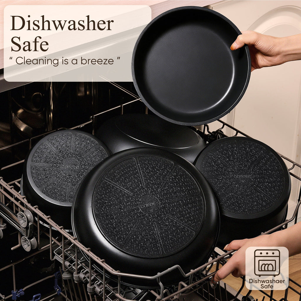 Carote 24-Piece Nonstick Cookware Set, Pots and Pans Set with Detachable Handle, Induction Compatible, Oven & Dishwasher Safe, Black