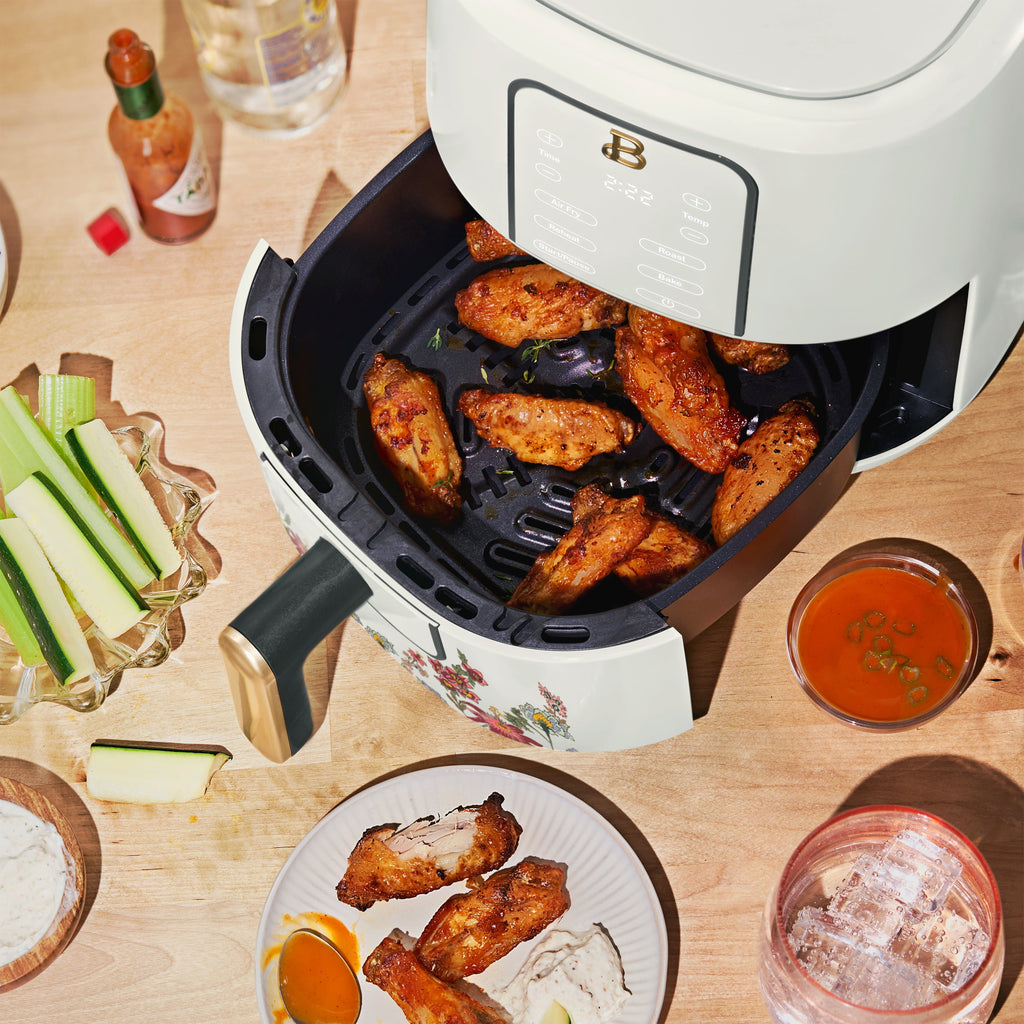Beautiful 3 Qt Air Fryer with TurboCrisp Technology, EverGood Non-Toxic Ceramic Nonstick Coating, Chocolate by Drew Barrymore