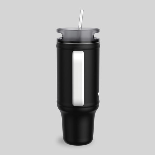 Bubba 40oz AutoClose Insulated Stainless Steel Tumbler with Straw and Handle, Office Siren Black