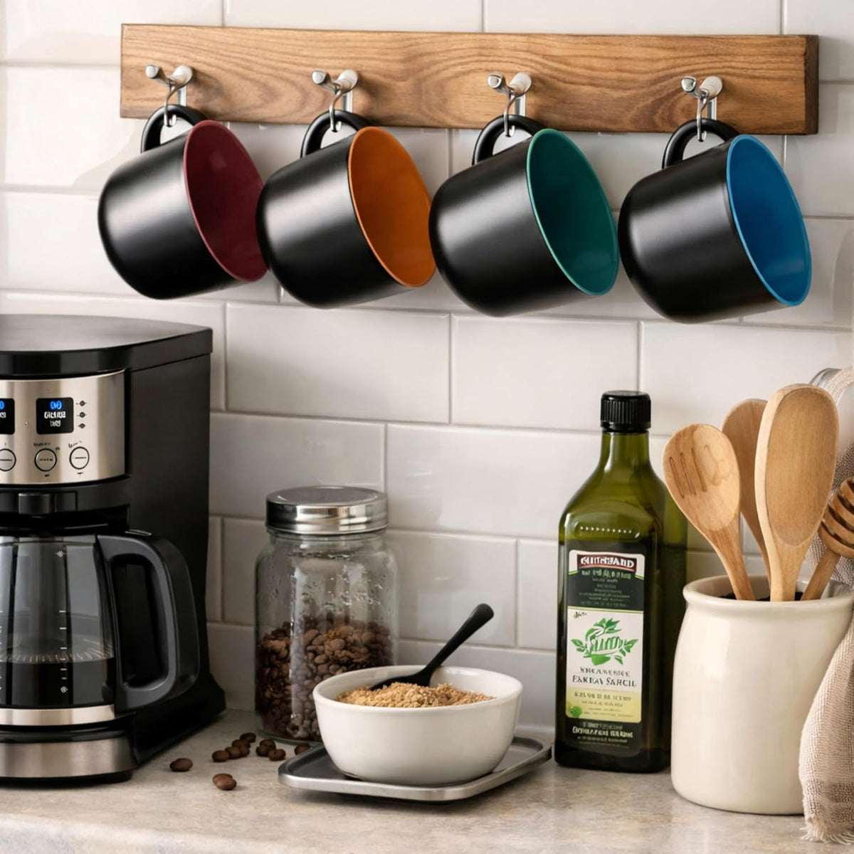 AmorArc 24 oz Soup Mugs with Handles, Jumbo Ceramic Bowls Mugs Set with handles for Coffee Cereal Cappuccino Snacks, Microwave&Dishwasher safe Soup Cups for Meal-Multicolor
