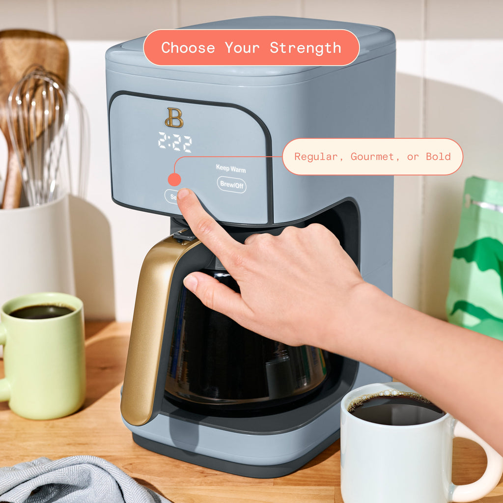 Beautiful by Drew Barrymore 12-Cup Programmable Coffee Maker, White Icing