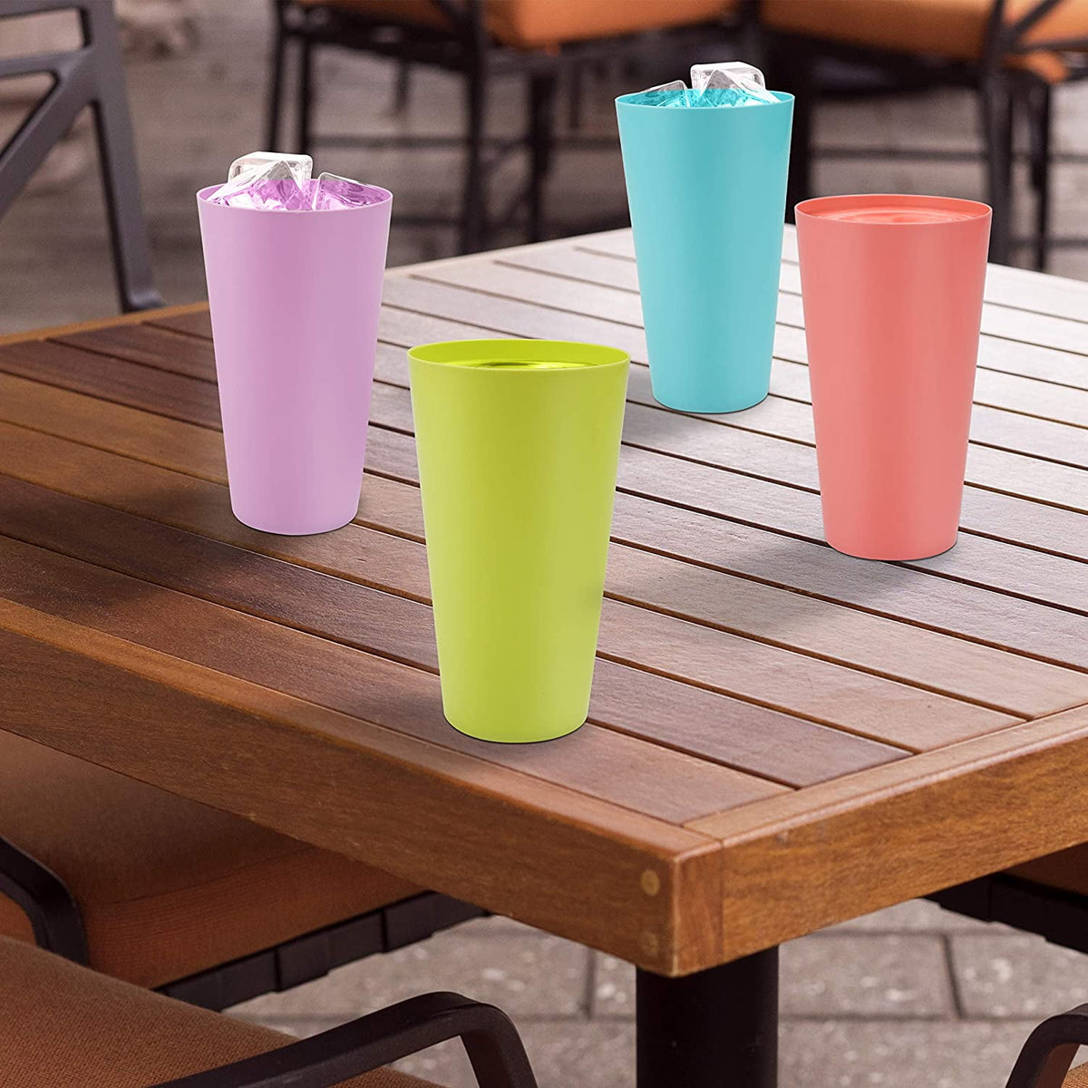 GIXUSIL 12Pcs Plastic Cups 350ml Reusable Bbq Cups Plastic Tumblers Set Camping Cups Plastic Drinking Glasses Tumbler Drinking Cups for Outdoor Parties Camping Beach Picnic Kids (Random Color )