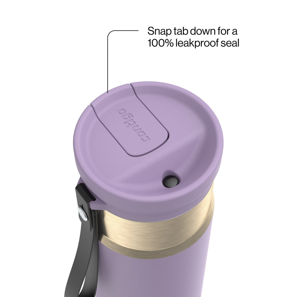 Contigo 24oz SnapSeal Insulated Stainless Steel Water Bottle with Straw, Licorice Black/Bronze