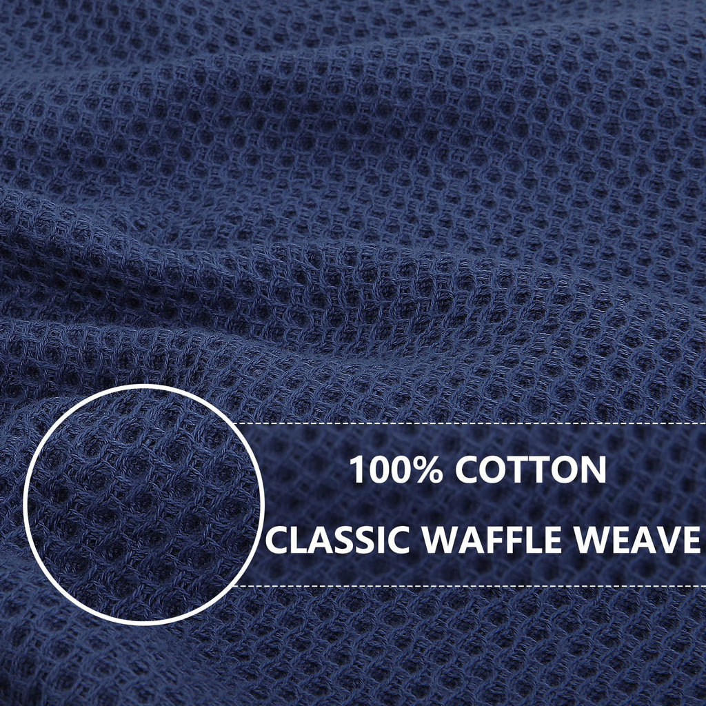 Smiry 100% Cotton Waffle Weave Kitchen Dish Towels, Ultra Soft Absorbent Quick Drying Cleaning Towel, 13x28 Inches, 4-Pack, Dark Grey